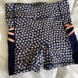 Fabletics High Waisted Flower Print Workout Shorts